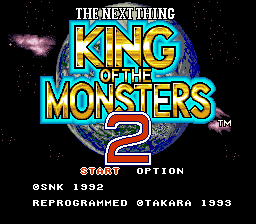 King of the Monsters 2 title screen for Super Famicom